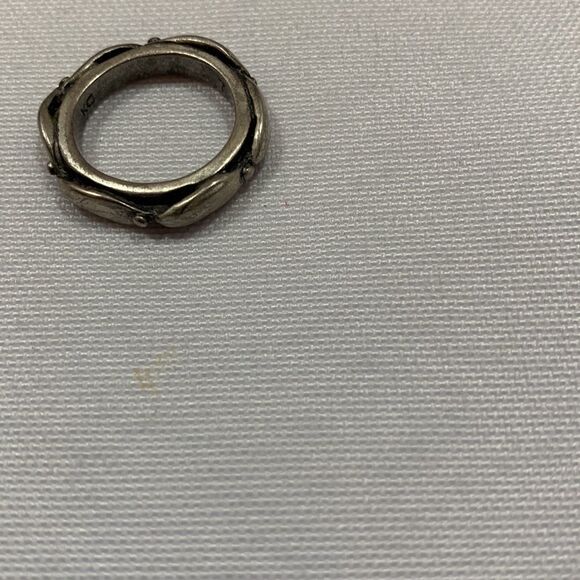 Size 7 silvertone ring with stamp “KC” inside. - Picture 2 of 3